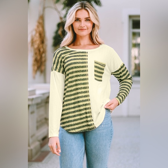 Striped Drop Shoulder T-Shirt - Picture 1 of 4